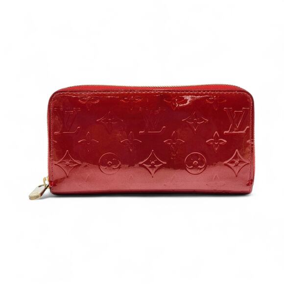 Louis Vuitton Vernis Patent Leather Monogram Zippy Wallet Red Complete with Box - Picture 2 of 13